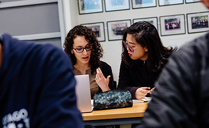 Two postgraduate students at Otago Business School