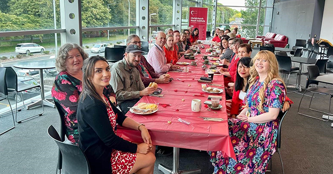 UOC staff and students at the Heart foundation fundraising breakfast